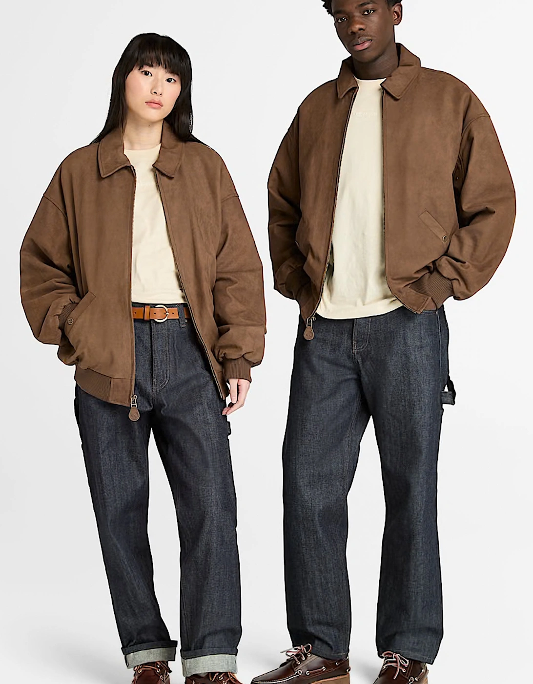 Leather Bomber Jacket Brown