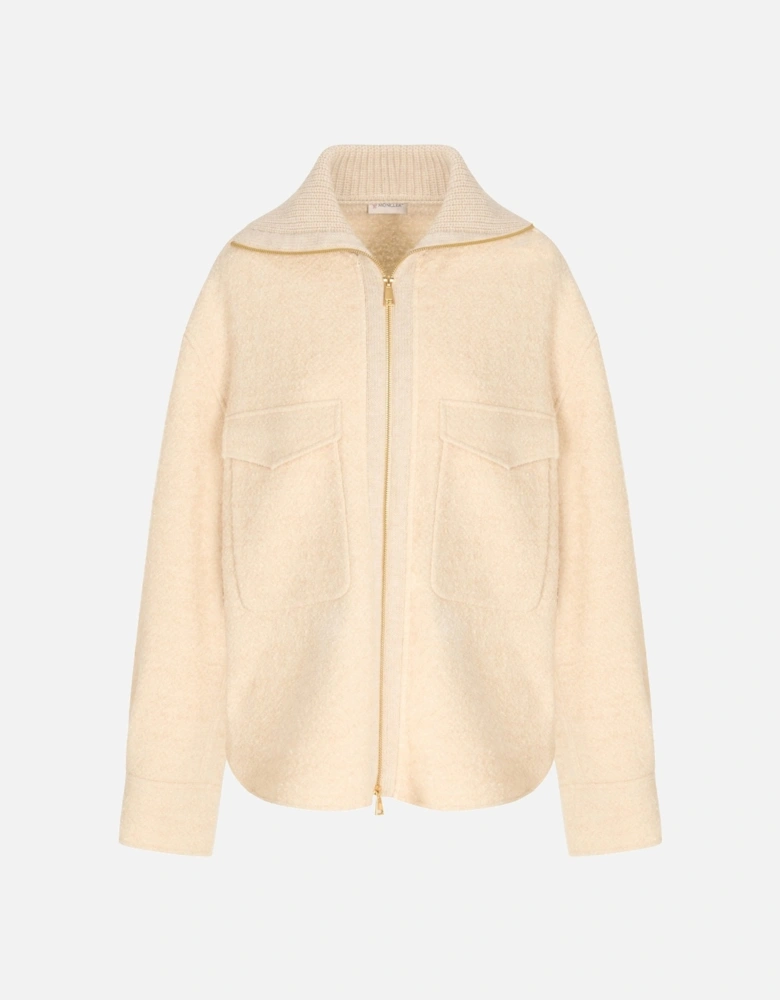 Womens Zip Overshirt Beige