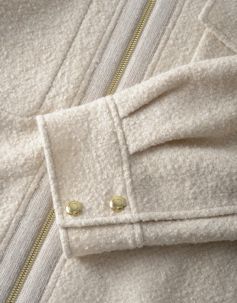 Womens Zip Overshirt Beige