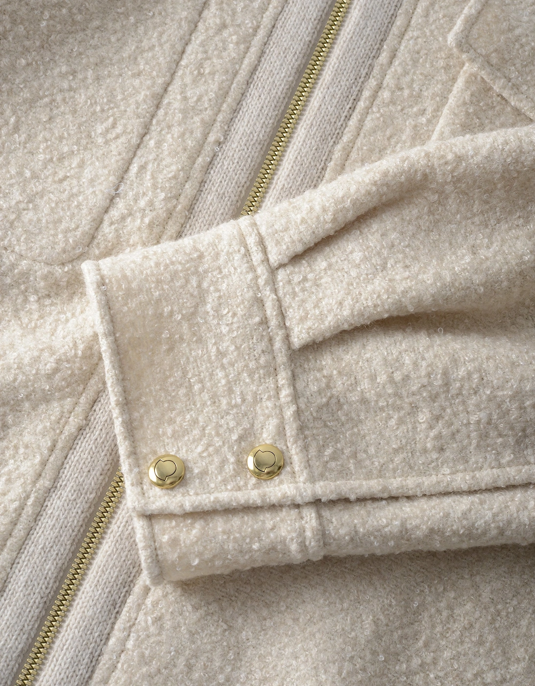 Womens Zip Overshirt Beige