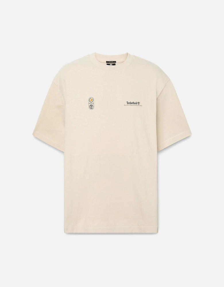 Graphic Cotton T-shirt Beige