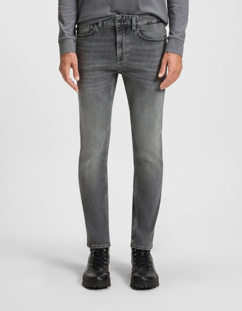 BOSS Orange Delaware Delaware Mens Slim-Fit Jeans in Grey Soft-Motion Denim - Medium Grey 038