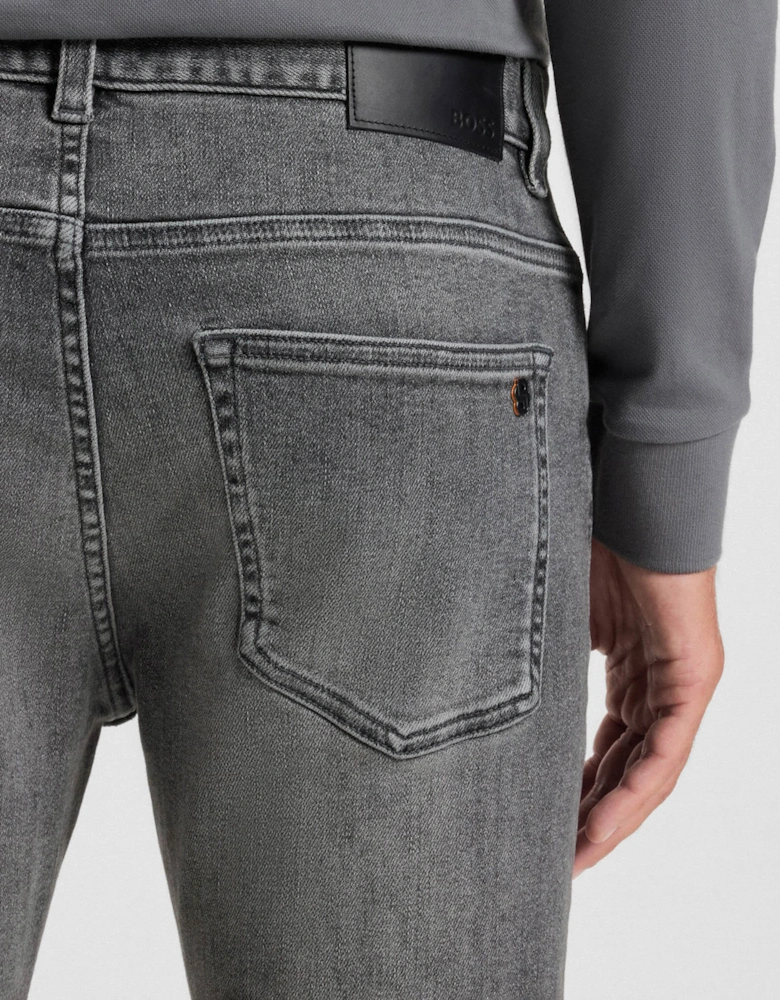 BOSS Orange Delaware Delaware Mens Slim-Fit Jeans in Grey Soft-Motion Denim - Medium Grey 038