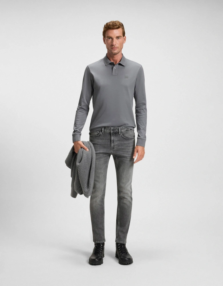 BOSS Orange Delaware Delaware Mens Slim-Fit Jeans in Grey Soft-Motion Denim - Medium Grey 038