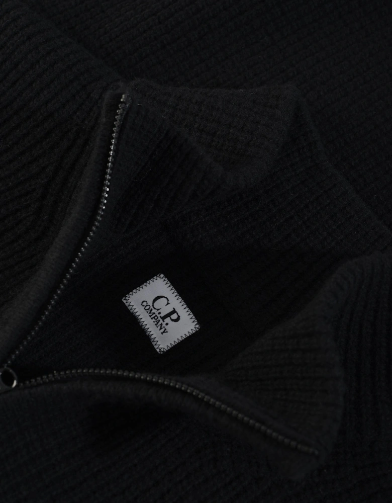 Lambswool Quarter Zip Sweater Black