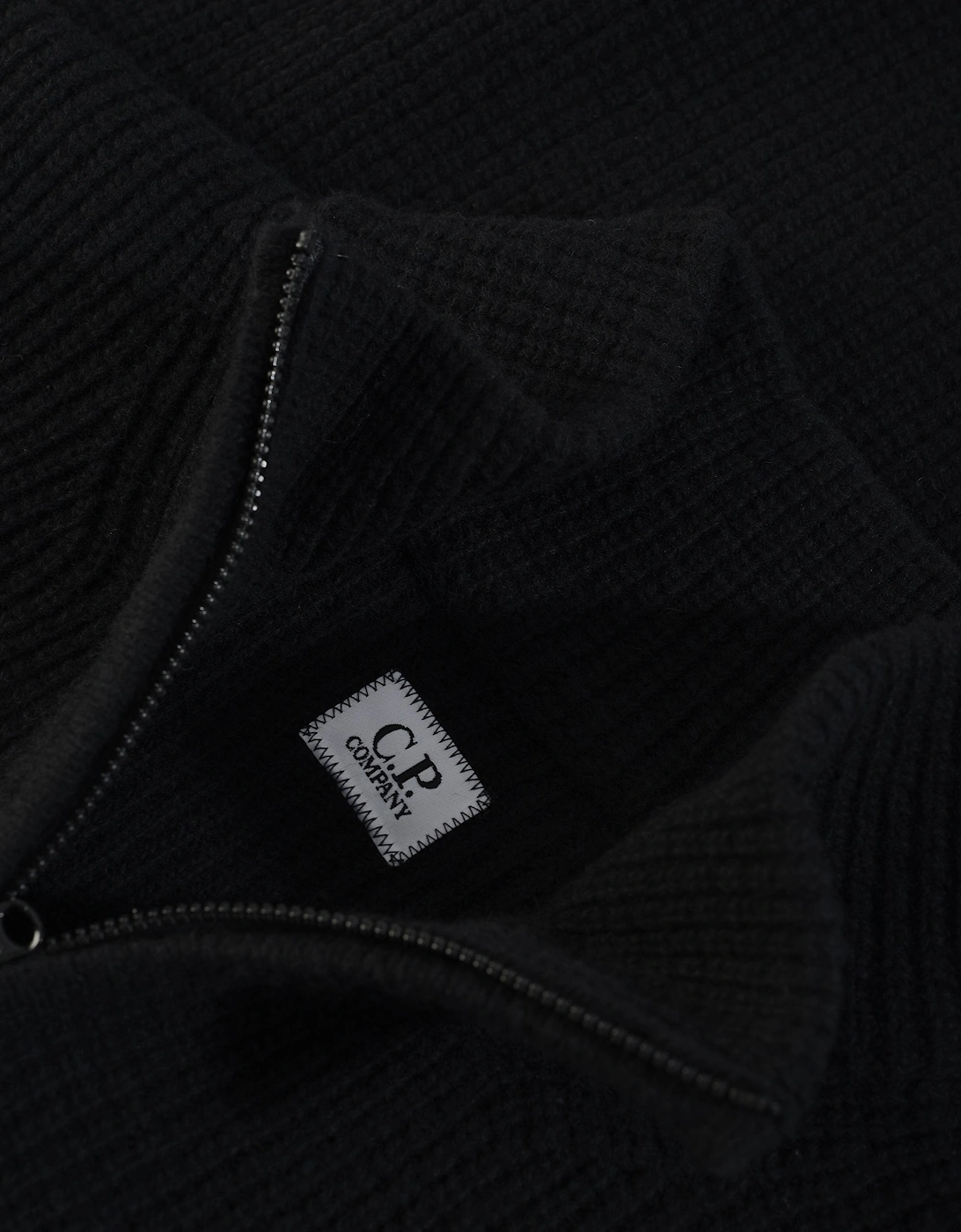 Lambswool Quarter Zip Sweater Black