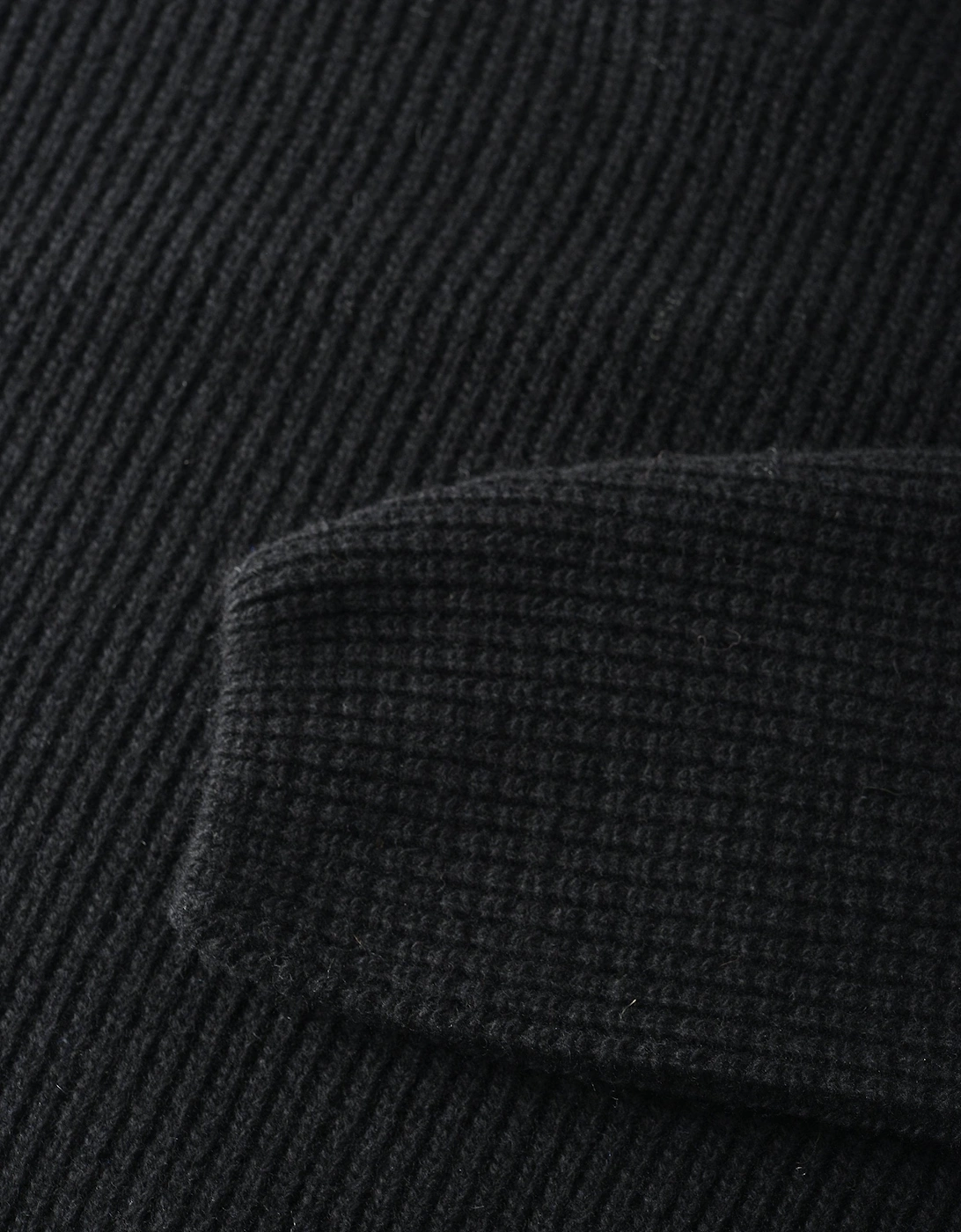 Lambswool Quarter Zip Sweater Black