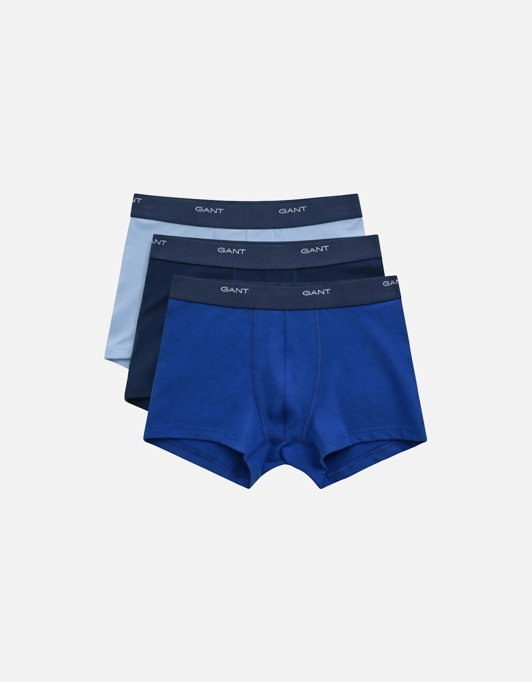 3-Pack Core Logo Boxer Trunks, Blue/Navy