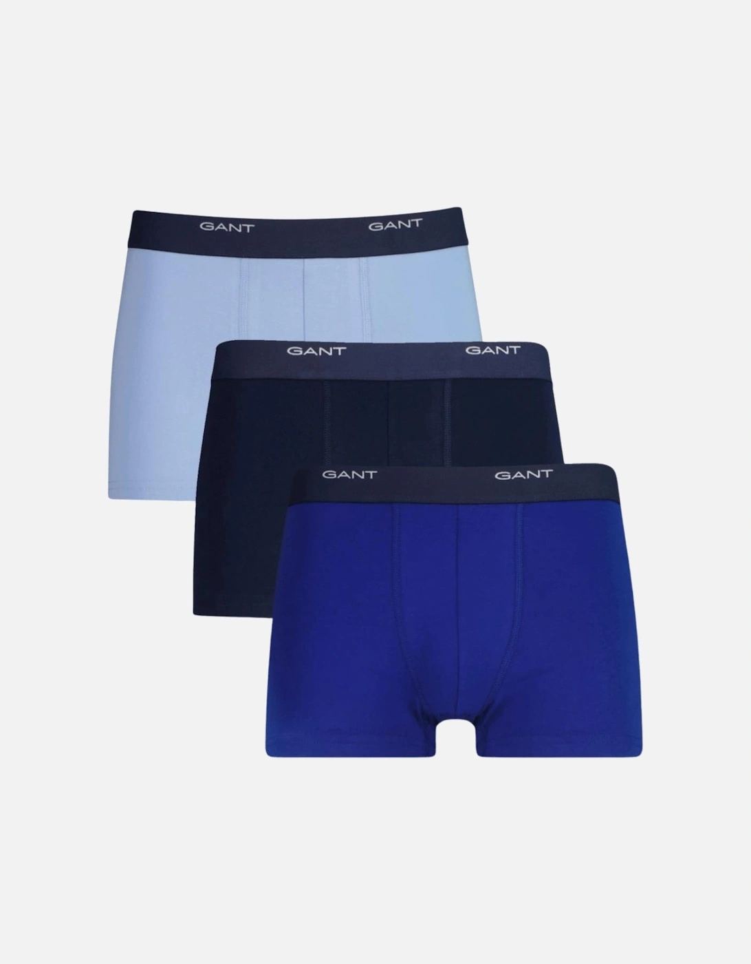 3-Pack Core Logo Boxer Trunks, Blue/Navy
