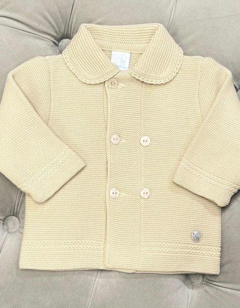 Boys Camel Knit Cardigan