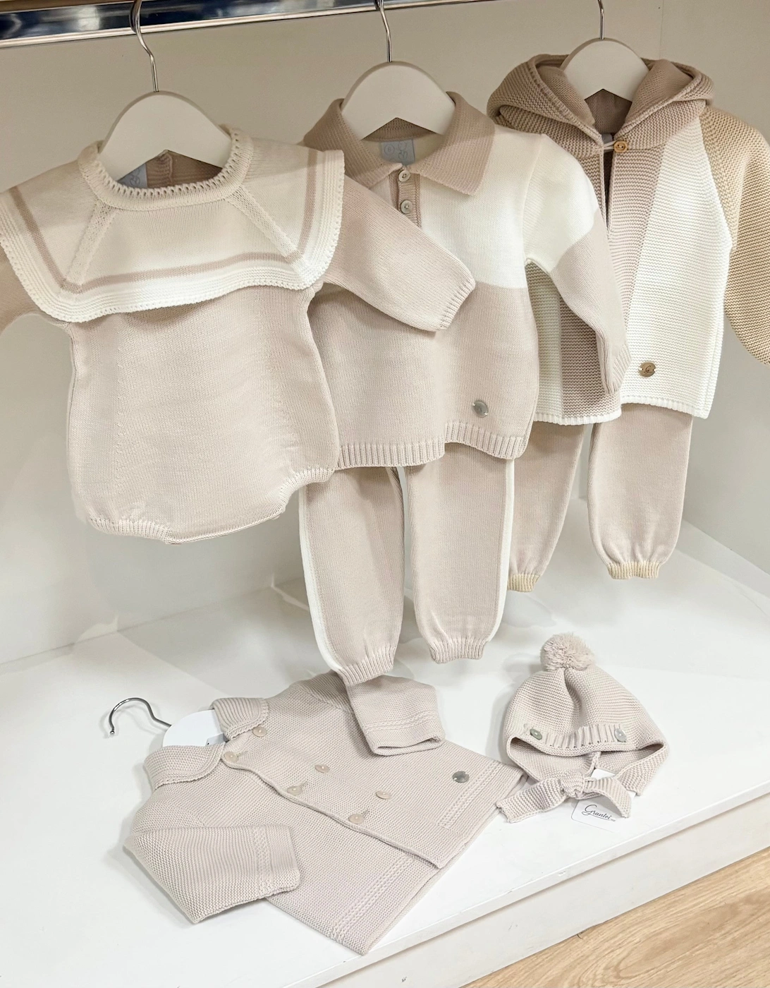Boys Sand Knit Polo Tracksuit