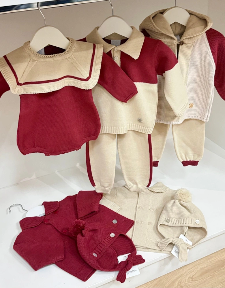 Boys Red Knit Cardigan