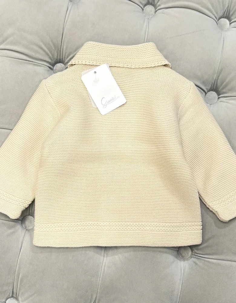 Boys Camel Knit Cardigan