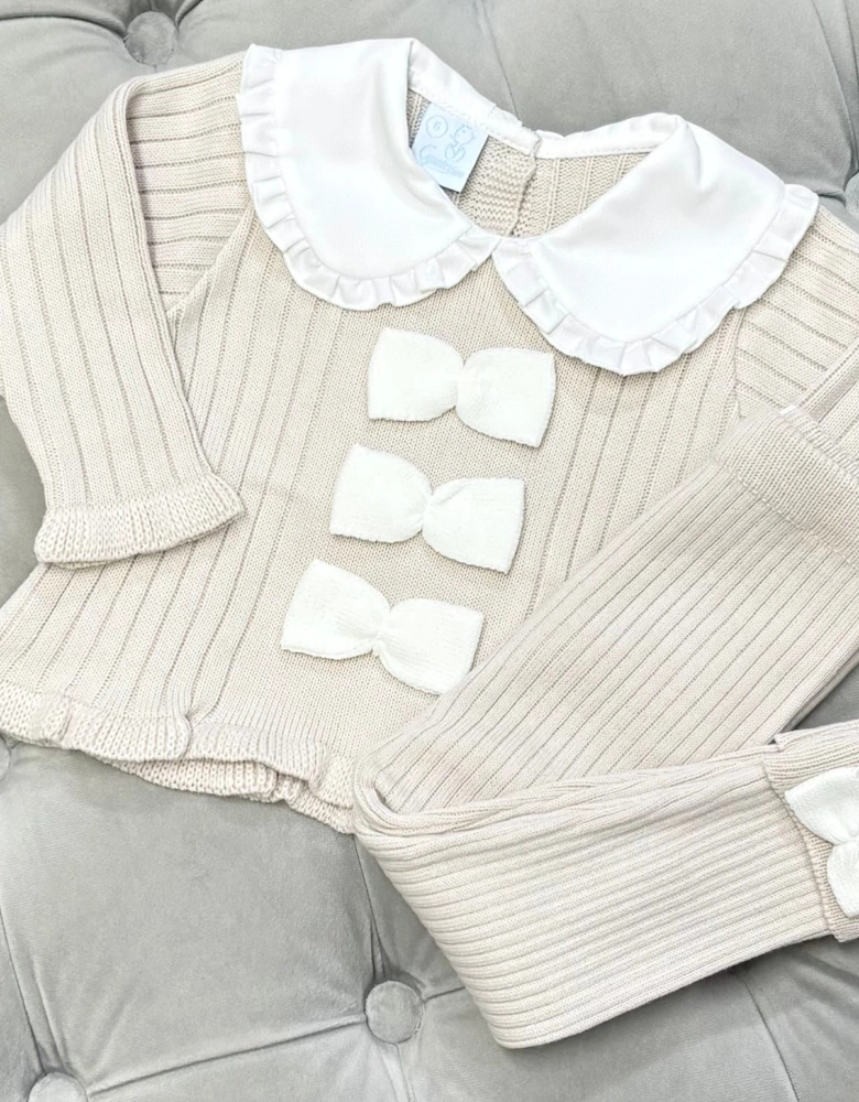 Girls Sand Knit Ribbed Legging Set