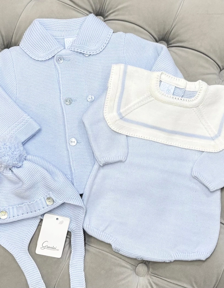 Boys Pale Blue Knit Cardigan