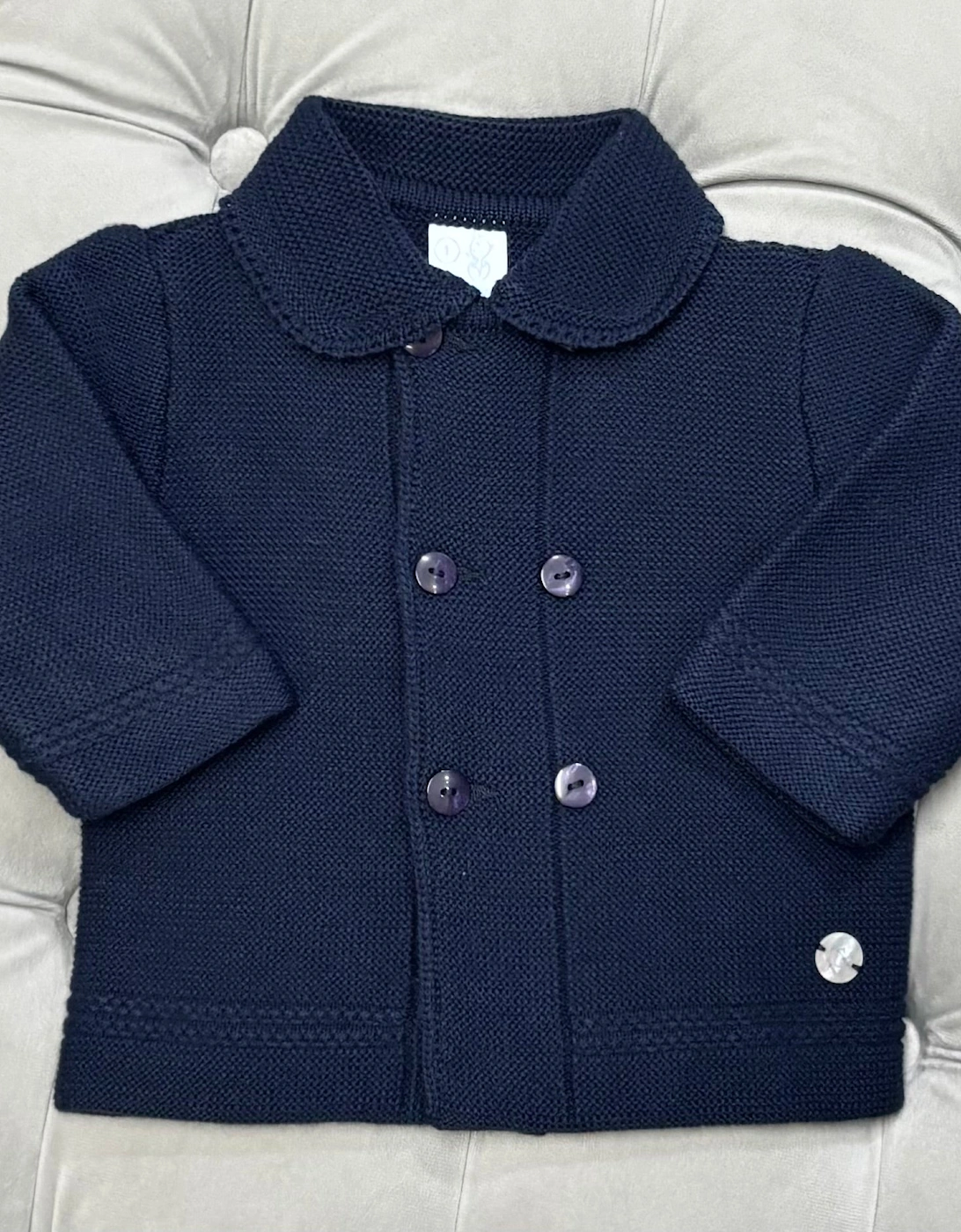 Boys Navy Knit Cardigan, 5 of 4