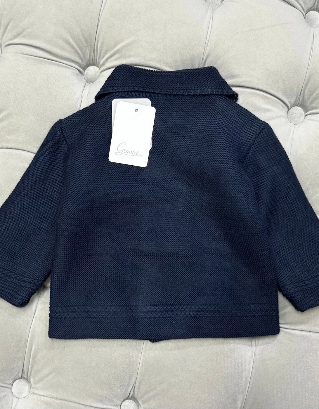 Boys Navy Knit Cardigan