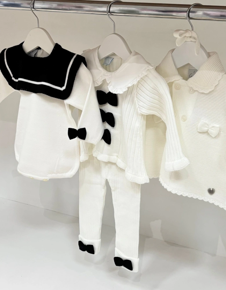 Girls Cream Knit Cardigan