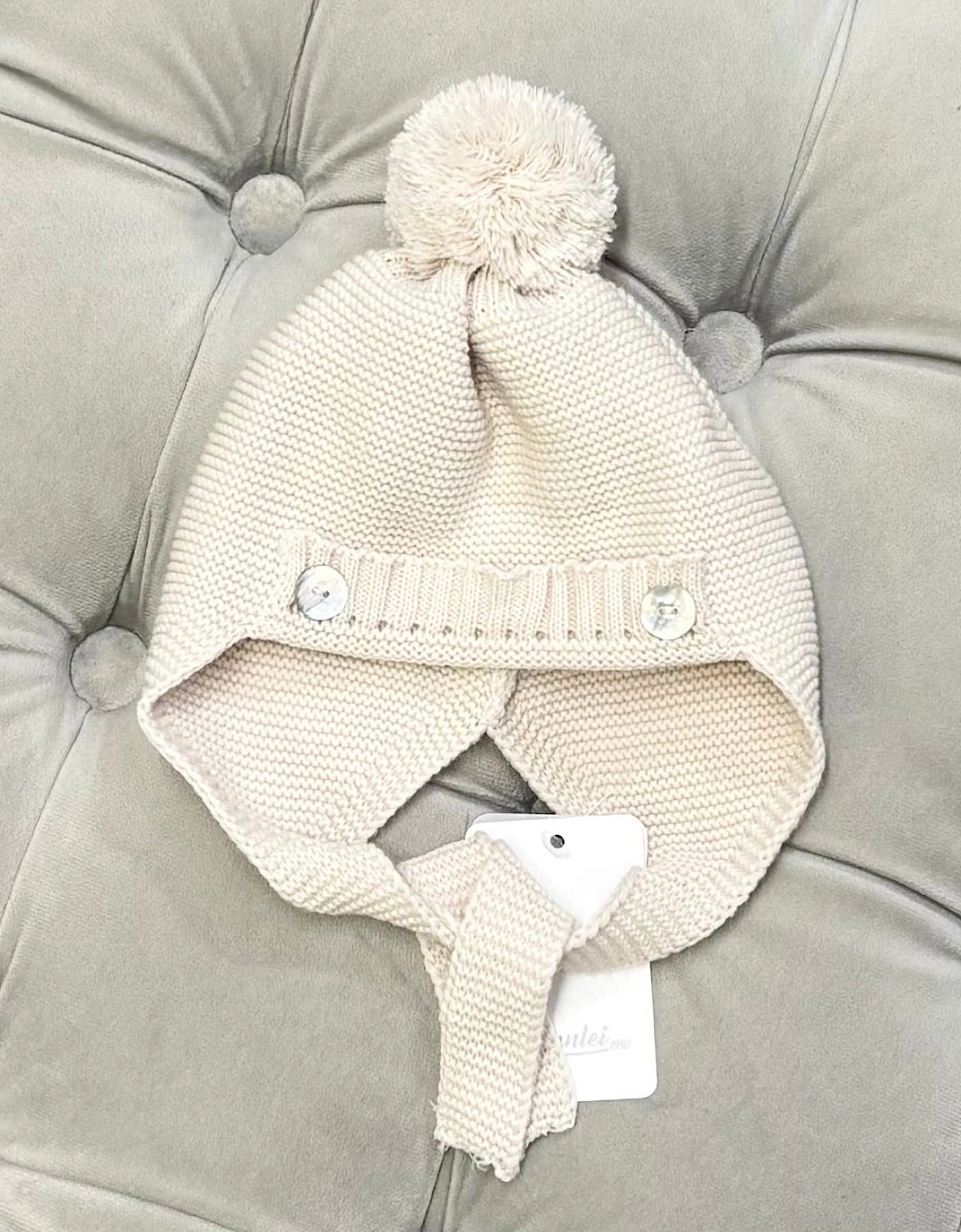 Granlei Boy's Boys Sand Knit Tie Hat - Size: 9 months nov delivery