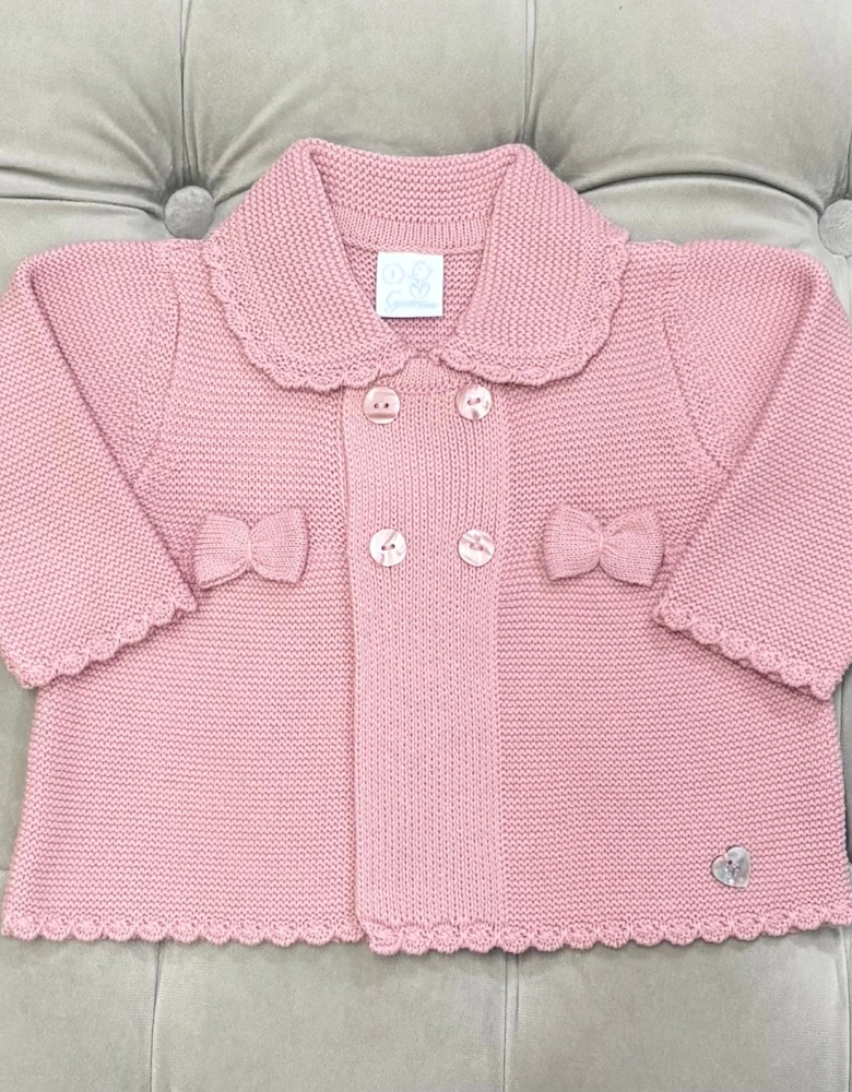 Girls Dusty Pink Knit Cardigan