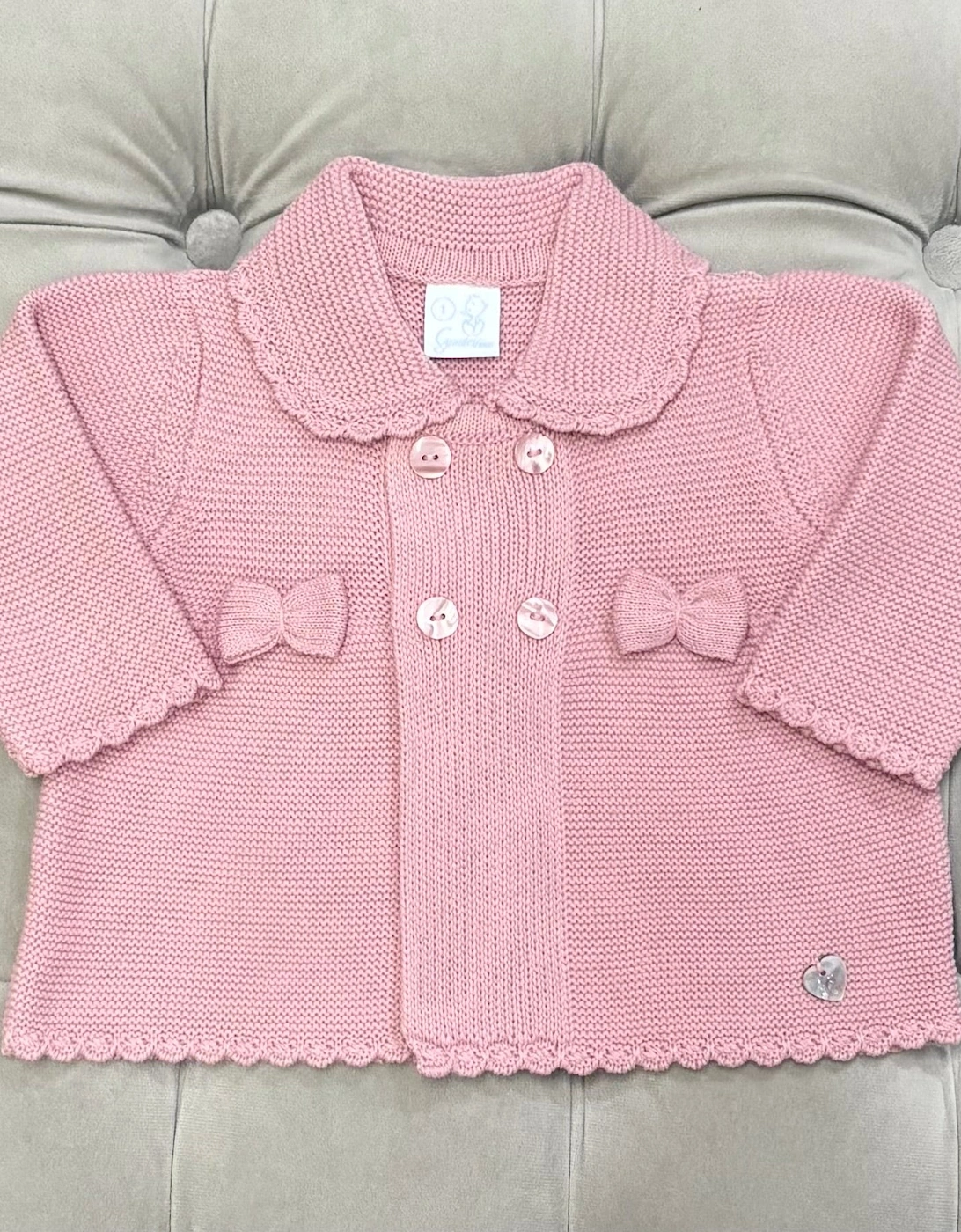 Girls Dusty Pink Knit Cardigan, 5 of 4