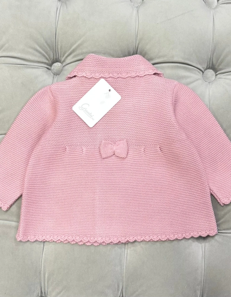 Girls Dusty Pink Knit Cardigan