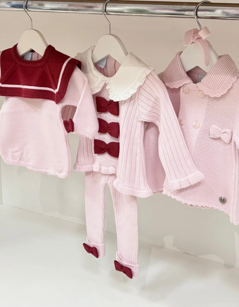 Girls Pale Pink Knit Cardigan