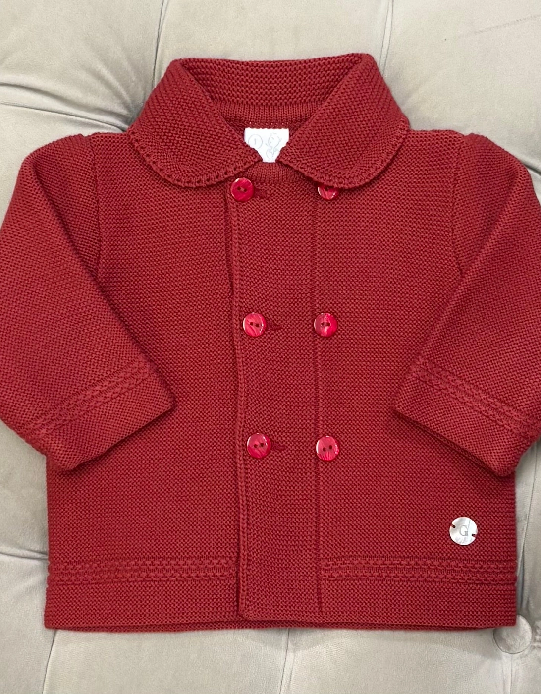 Boys Red Knit Cardigan, 5 of 4
