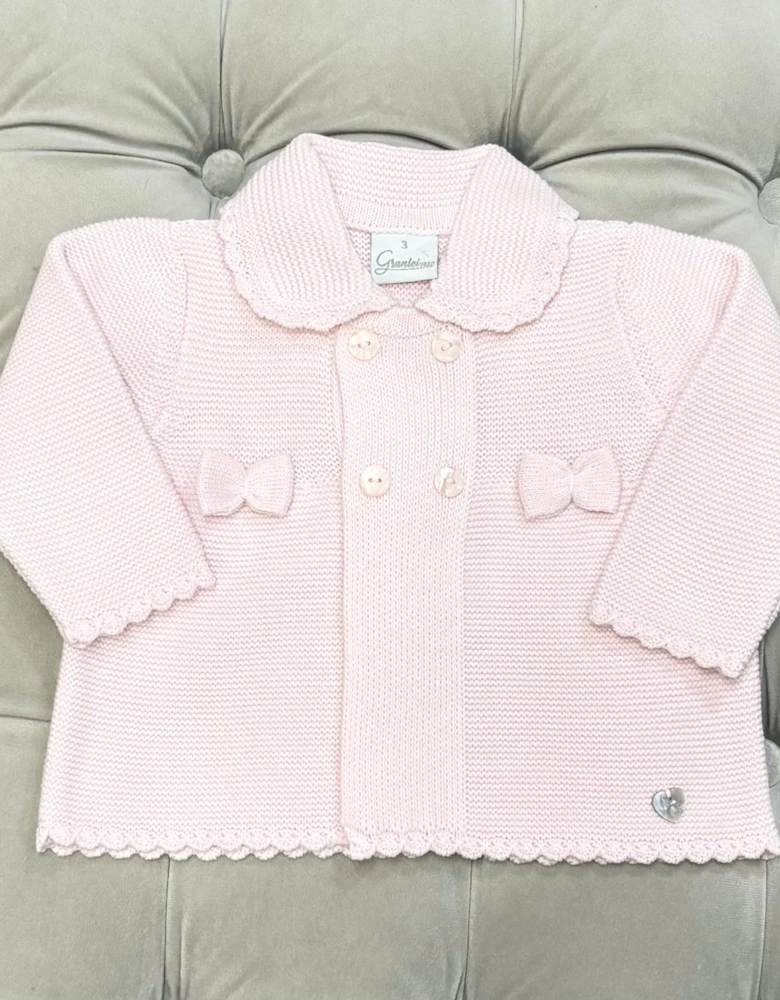 Girls Pale Pink Knit Cardigan