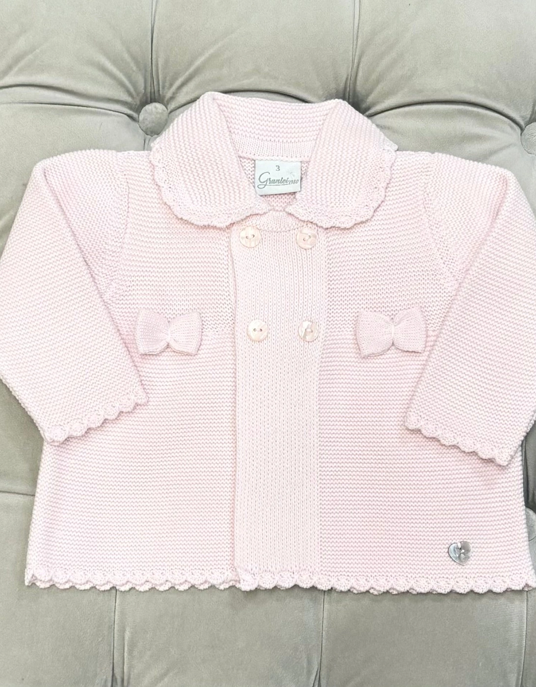 Girls Pale Pink Knit Cardigan, 5 of 4