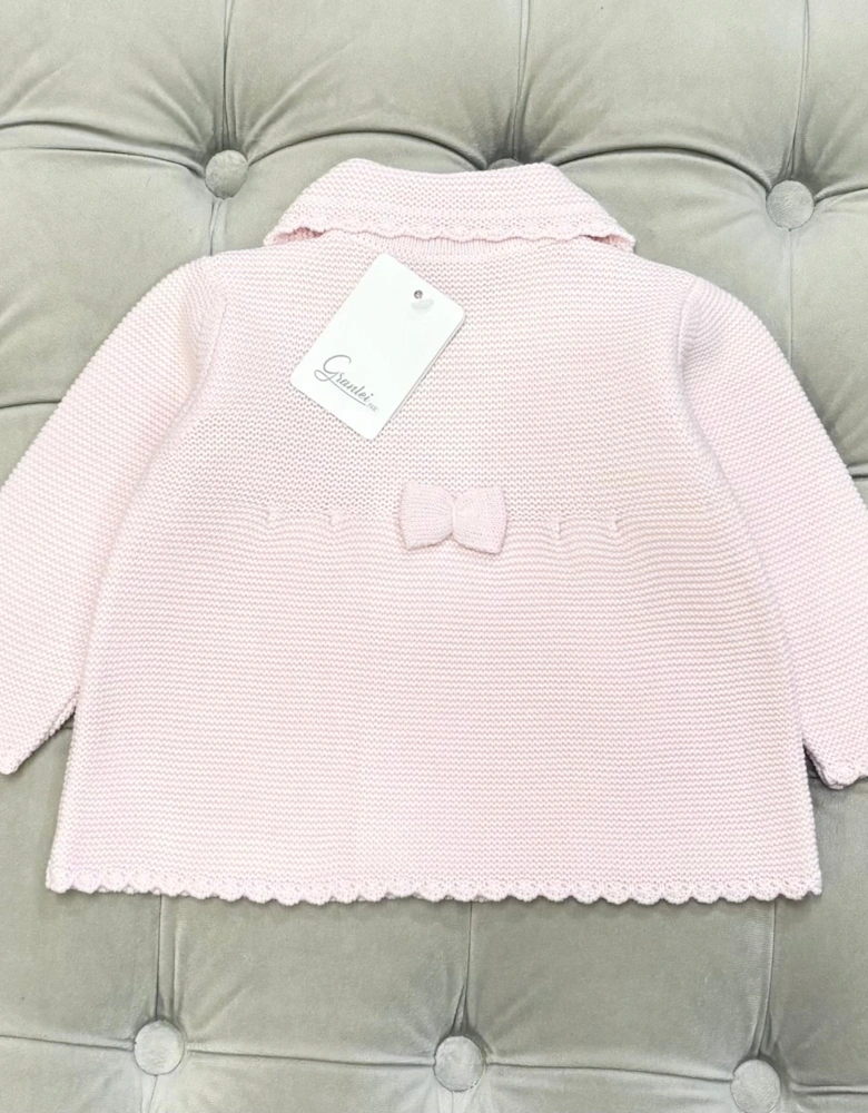 Girls Pale Pink Knit Cardigan