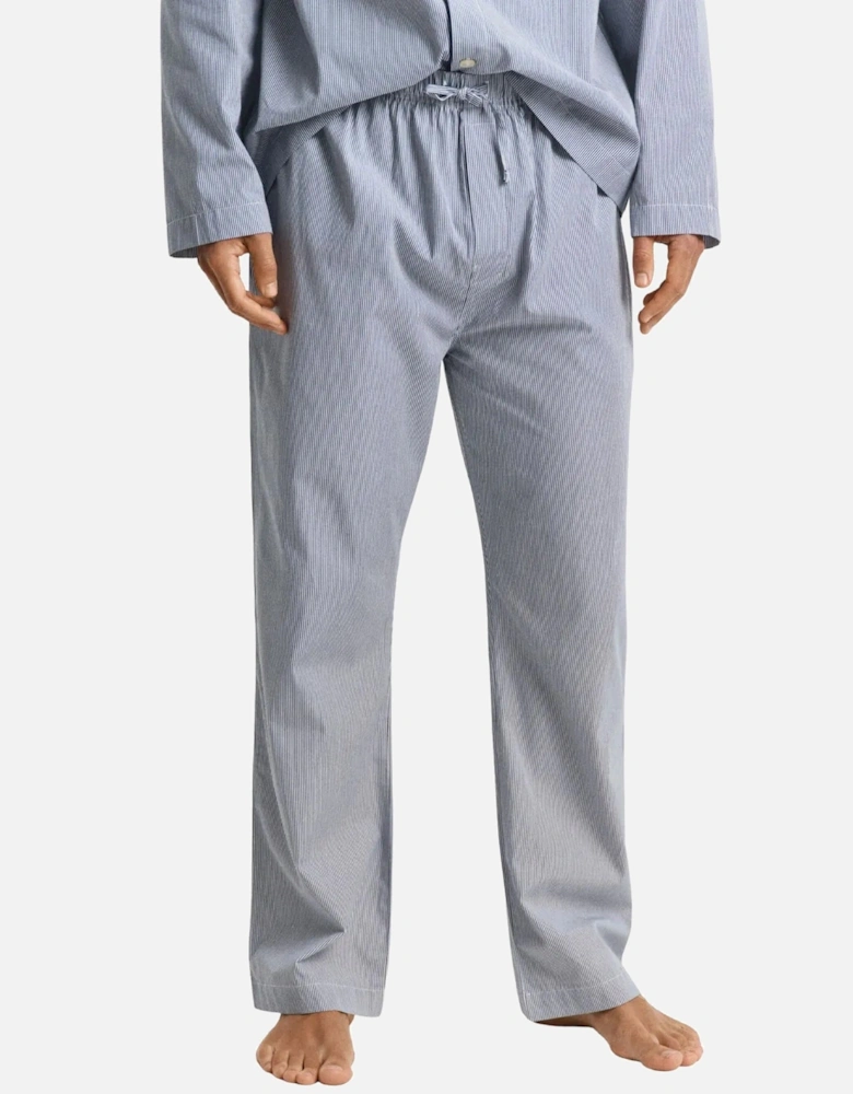 Striped Cotton Poplin Pyjamas Gift Set, Persian Blue
