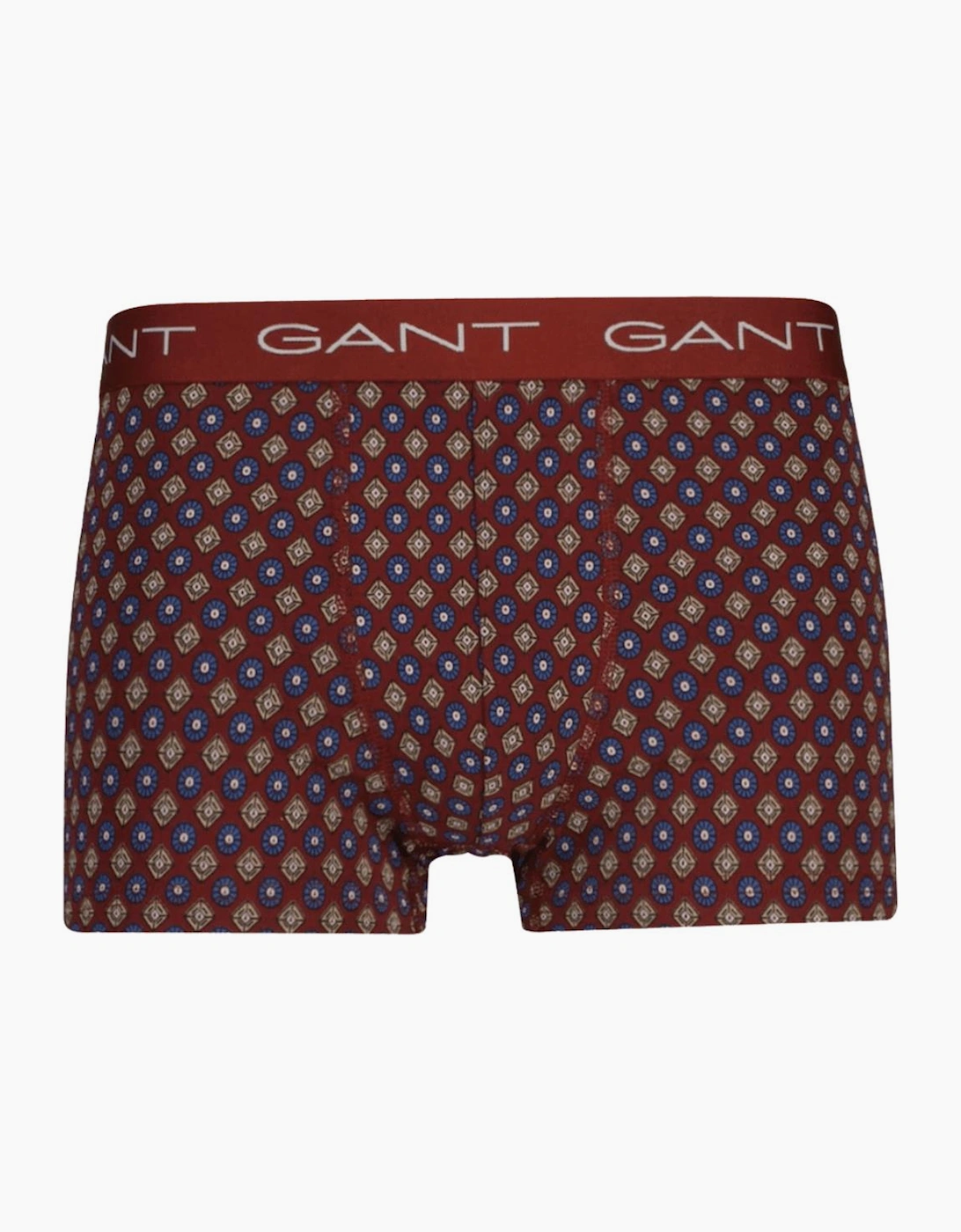 Gant Men's Burgundy/Grey 3-Pack Geometric Print Boxer Trunks,  35/34/32 L