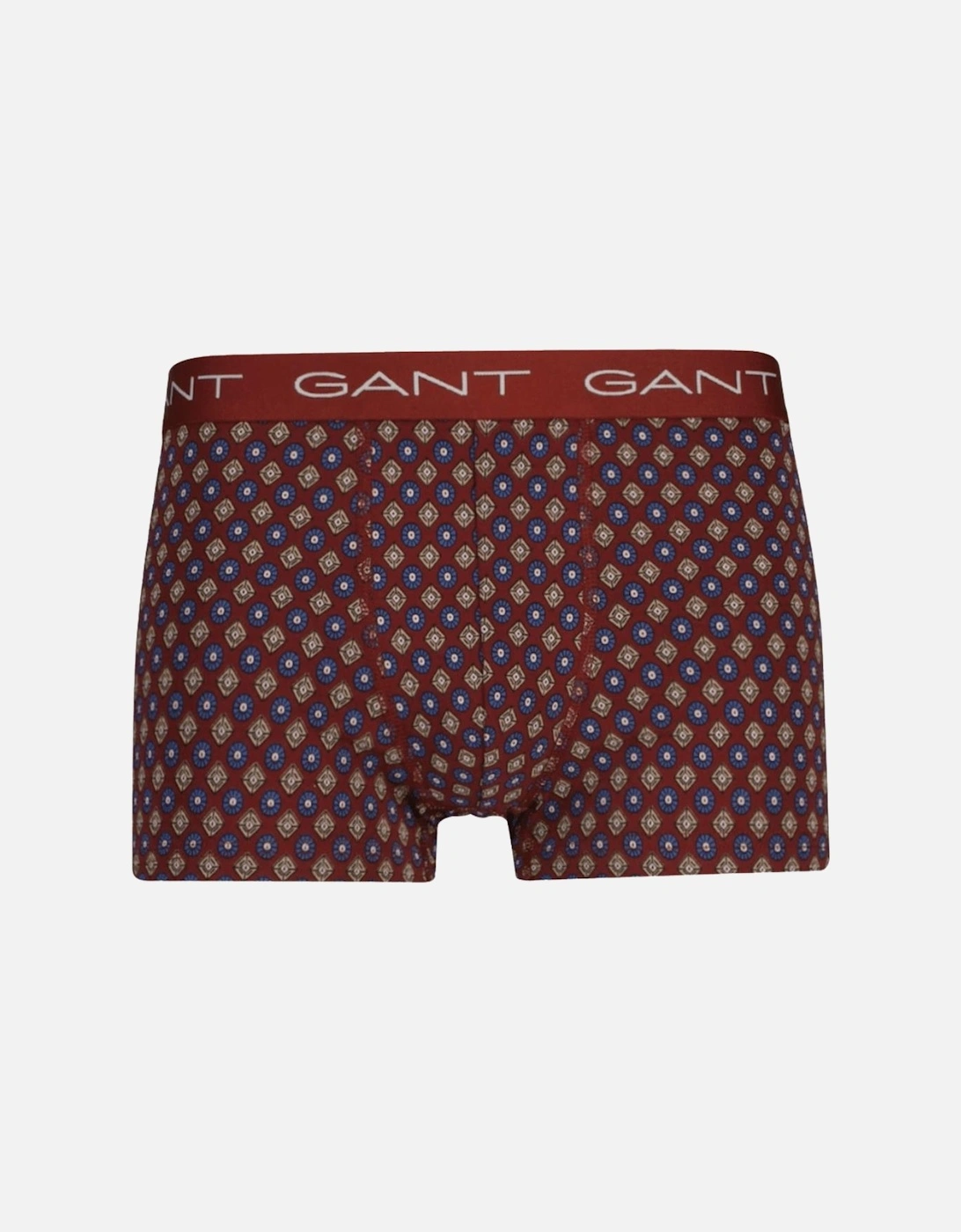 3-Pack Geometric Print Boxer Trunks, Burgundy/grey, 2 of 1