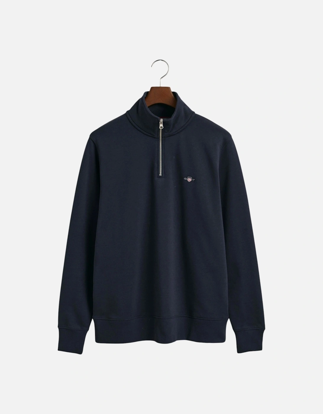 Mens Sweatshirt Embroidered Shield Half Zip