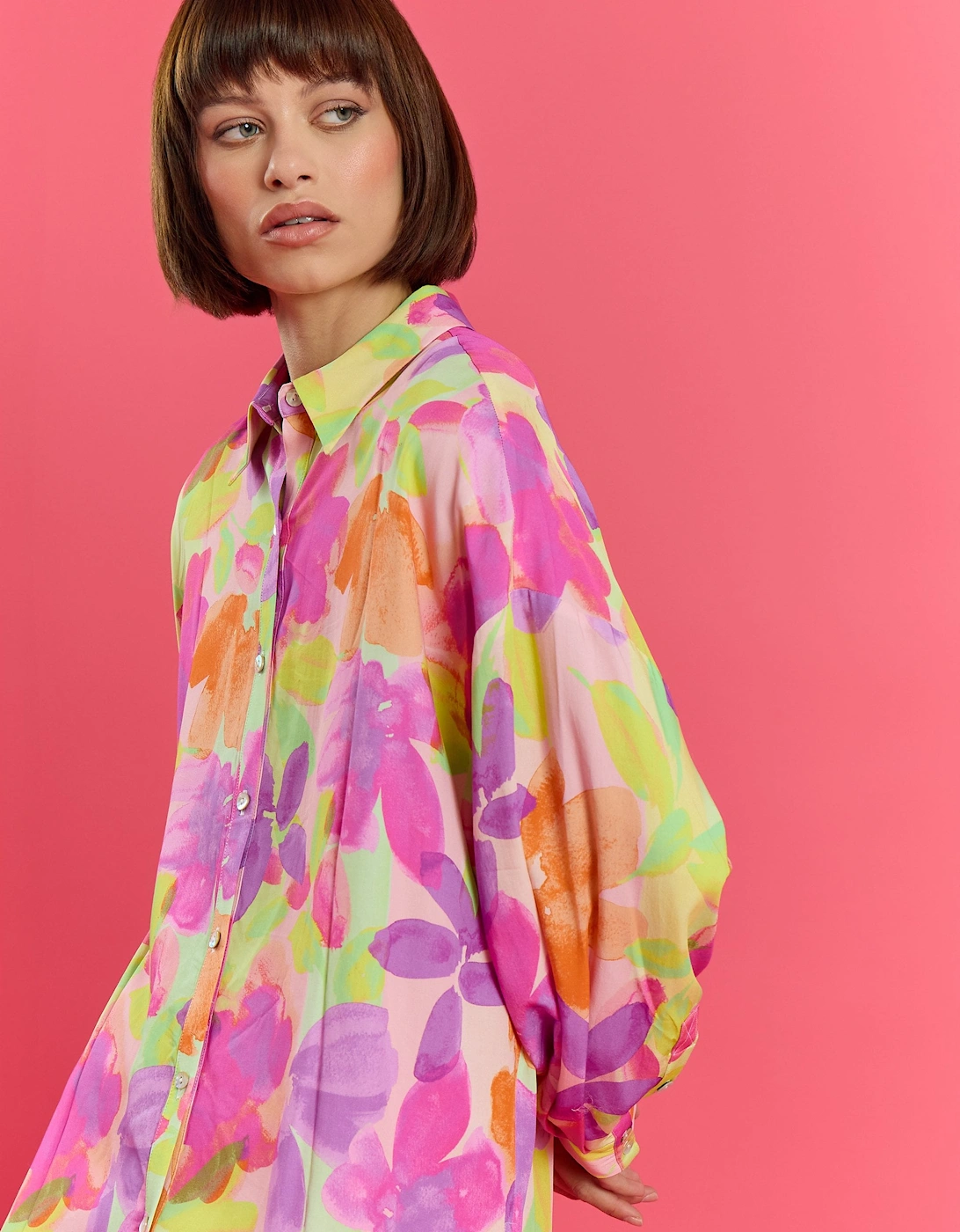 Sustainable Rose Petal Shirt Dress