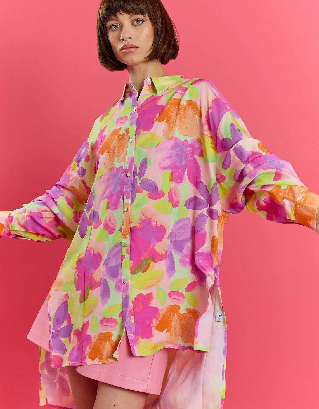 Sustainable Rose Petal Shirt Dress, 5 of 4