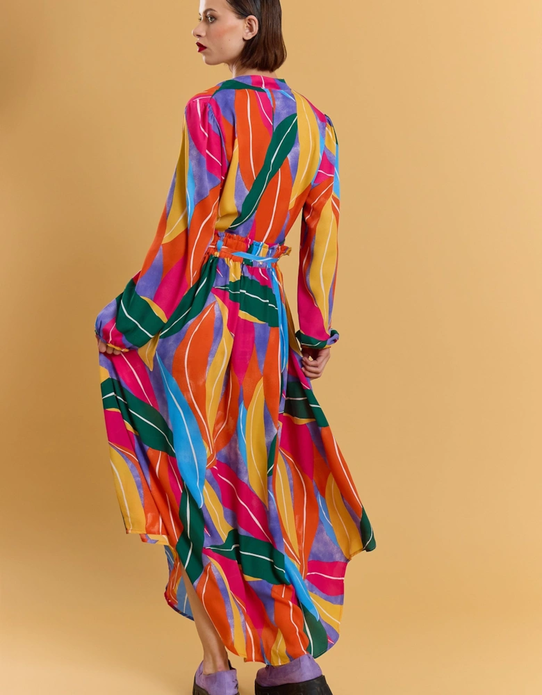 Tencel Blend Multi Print Maxi Skirt