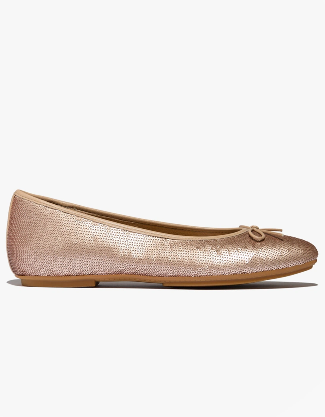 DELICATO BOW SEQUIN BALLET Womens Ballet Classic Beige, 7 of 6