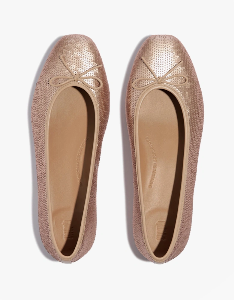 DELICATO BOW SEQUIN BALLET Womens Ballet Classic Beige