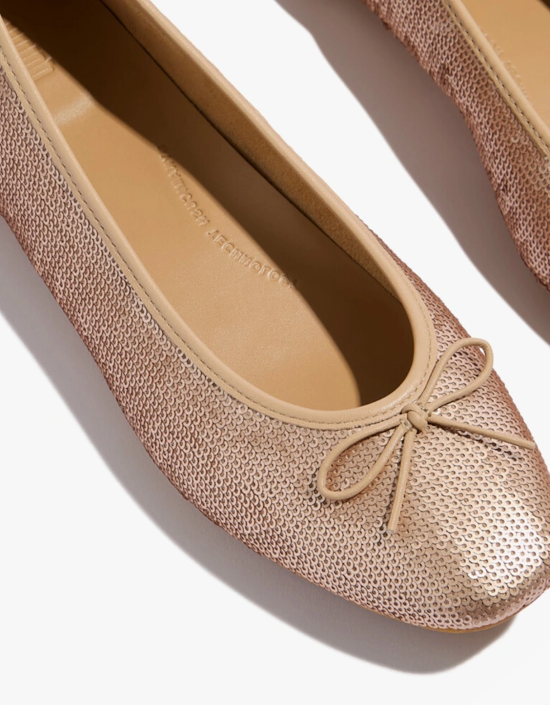 DELICATO BOW SEQUIN BALLET Womens Ballet Classic Beige