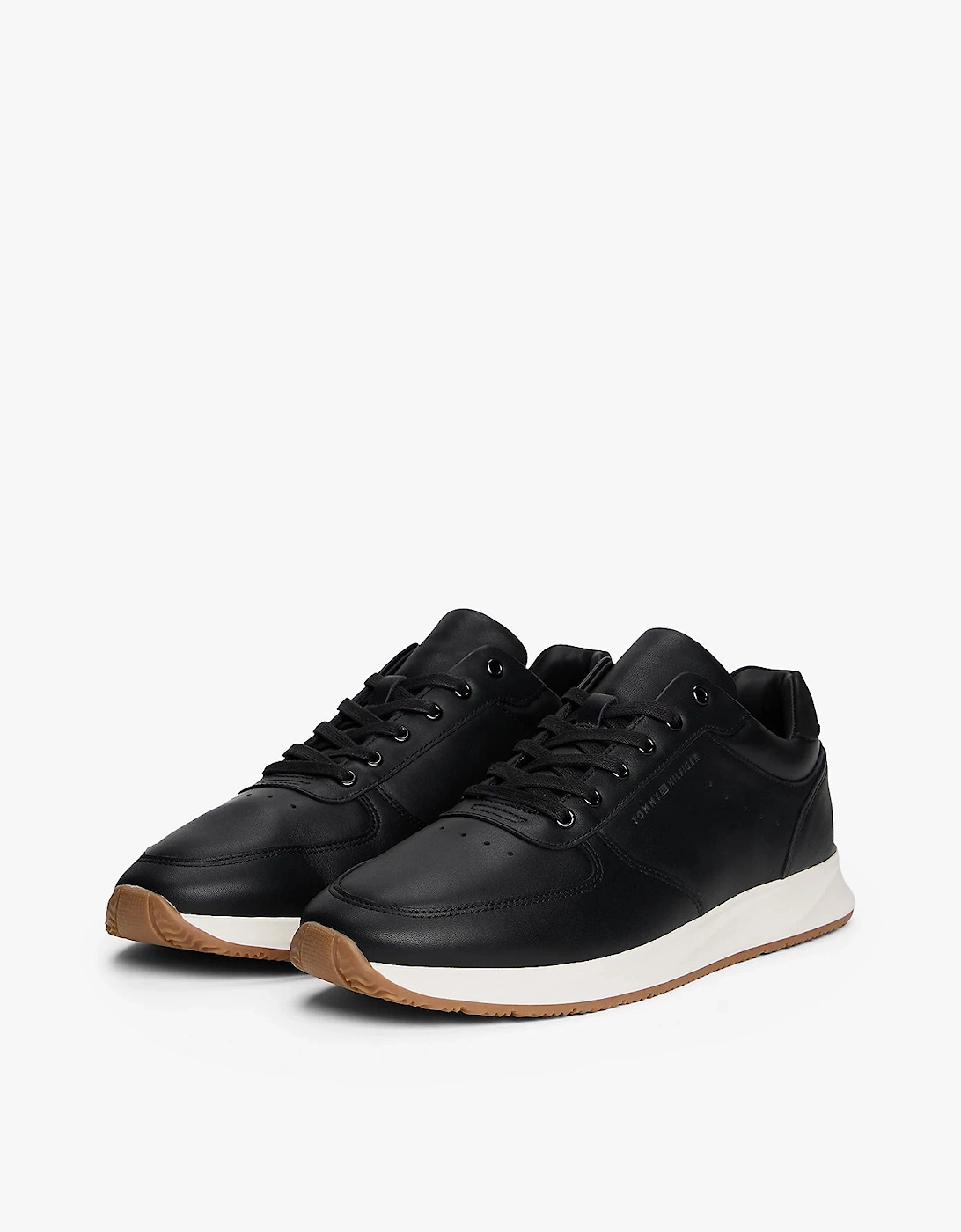 Premium Leather Fine Cleat Hybrid Mens Trainers - Black, 7 of 6