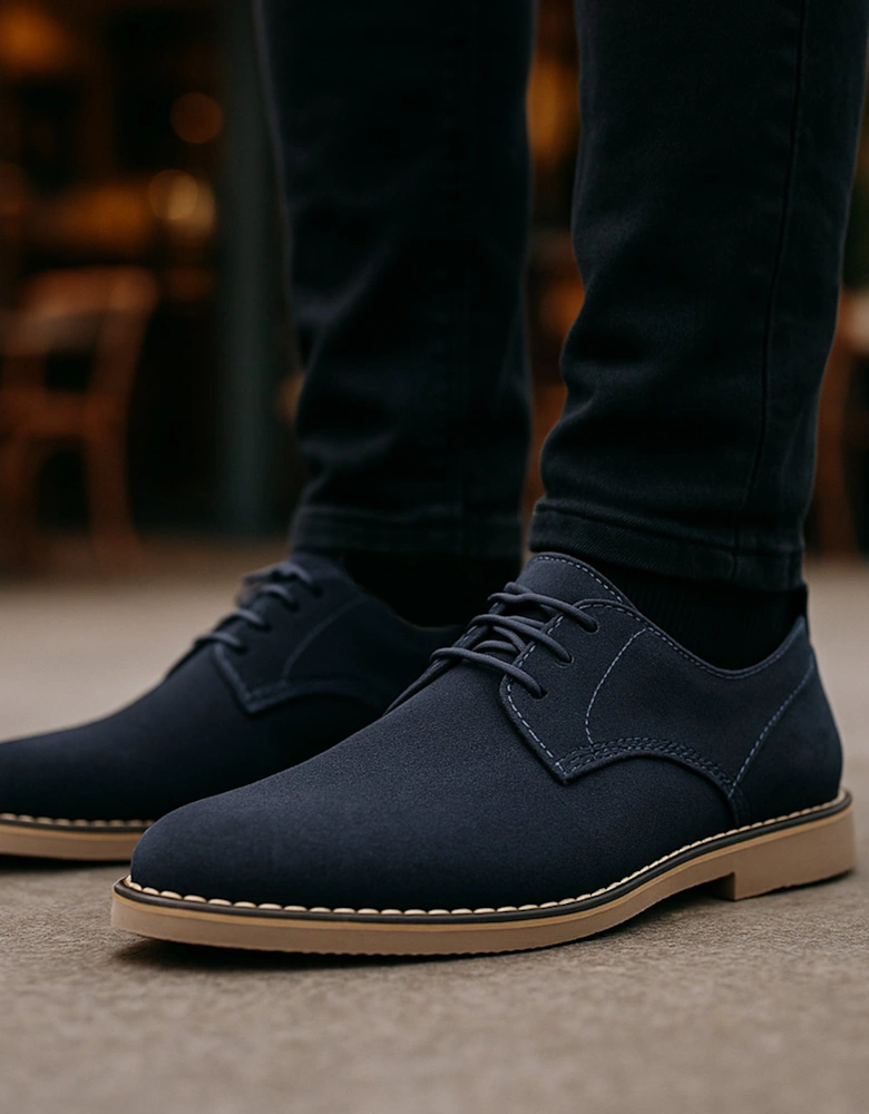 JONAS Mens Suede Desert Shoes Navy