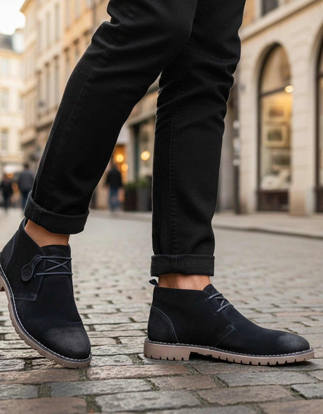 COOPER Mens Desert Boots Navy