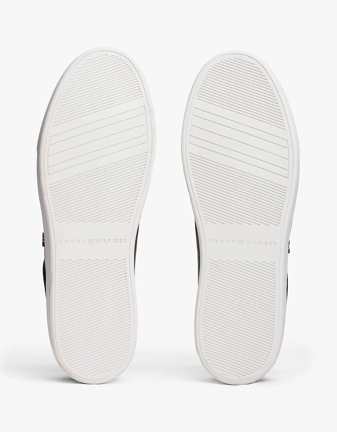 Elevated Womens Leather Court Trainers - Black