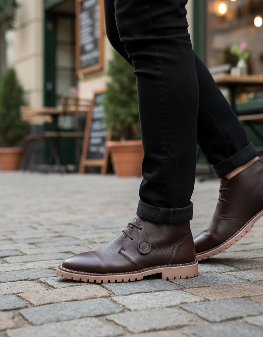 COOPER Mens Desert Boots Dark Brown