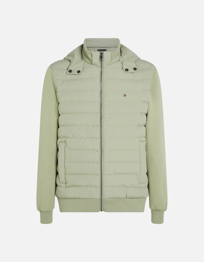 Mix Media Hooded Zip Through L9A Earth Sage