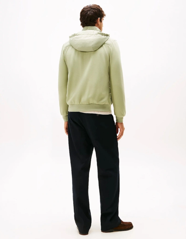 Mix Media Hooded Zip Through L9A Earth Sage