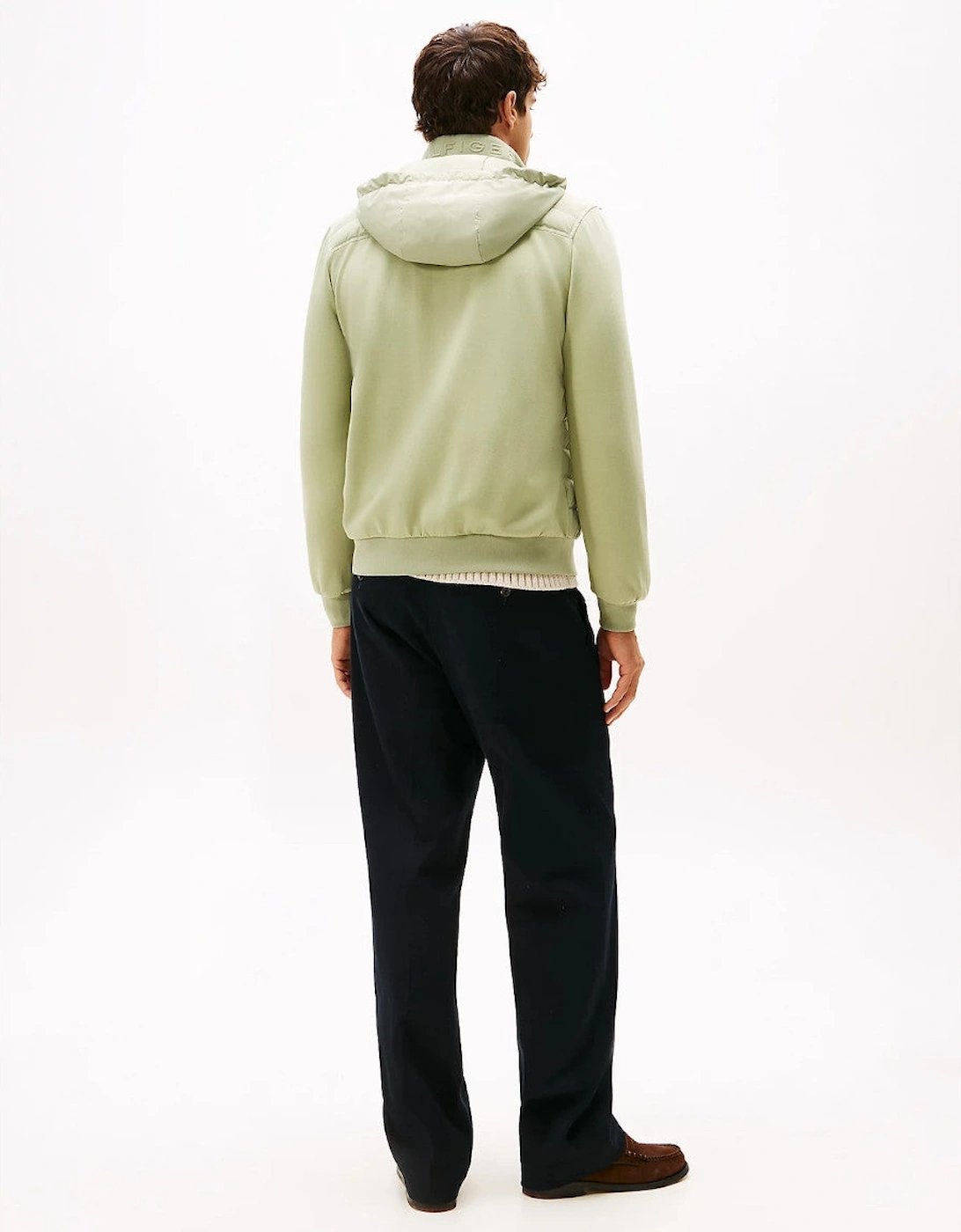 Mix Media Hooded Zip Through L9A Earth Sage