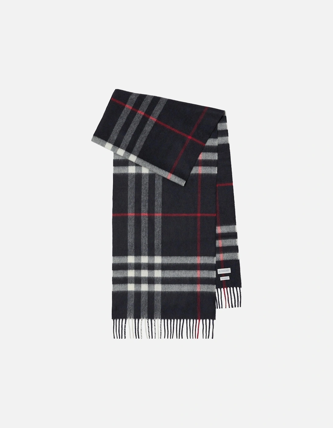 CHECK CASHMERE SCARF NAVY, 4 of 3